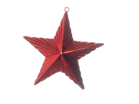 Golden Christmas Star isolated oh white background.の写真素材