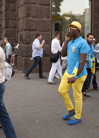 KYIV, UKRAINE - 24 AUG, 2014: In Kiev on Khreshchatyk military parade of the Independence Day of Ukraine on August 24, 2014 in Kiev, Ukraineのeditorial素材