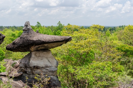 Geological formation of stone mountain at Phu Tab Berk National Park, Thailand 