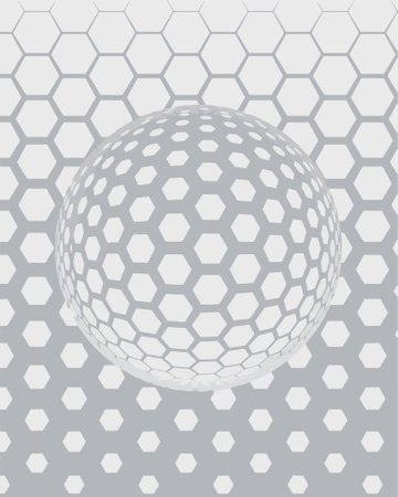 Abstract technology background with hexagons and sphere. Vector Illustration.のイラスト素材