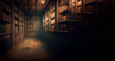 atmosphere in library for reading book generative AIの素材