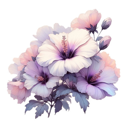 Shrub Althaea flower ring , blooming flowerの素材