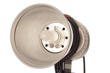 Modern flash strobe unit used in a photography studioの写真素材