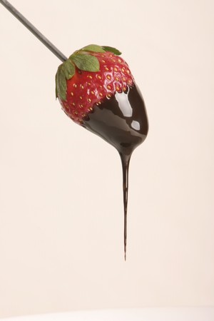 Strawberry dipped in chocolateの写真素材