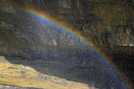 Waterfall with Rainbowの写真素材