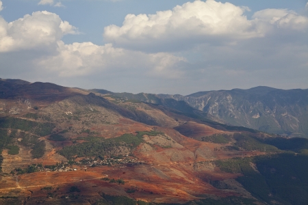 The scenery of rural crops cultivationの写真素材