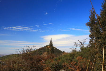 Mountain against the skyの写真素材