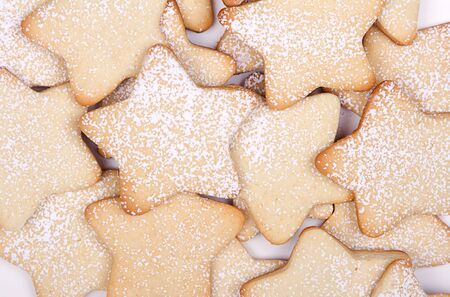 Close up of star christmas cookies for backgroundの写真素材
