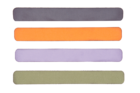 halloween colored paper tags isolated on white backgroundの写真素材