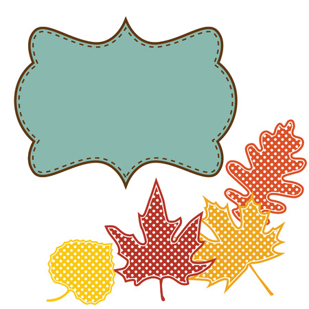 Autumn leaves with frame for text or photos, scrapbook background, vector formatのイラスト素材