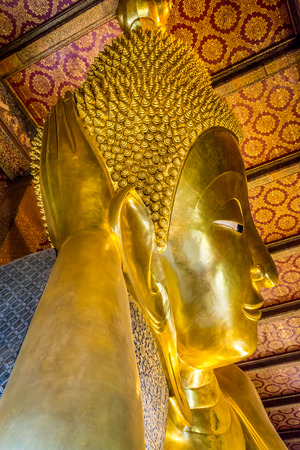 RECLINING BUDDHA AT WAT PO, BANGKOK THAILANDのeditorial素材