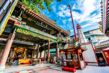 Chinese shrine at Chinatown, Bangkok Thailand.のeditorial素材