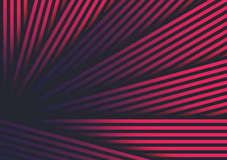A luxurious fan of stripes geometric pattern with coral, blue and purple color gradient and copy spaceの写真素材