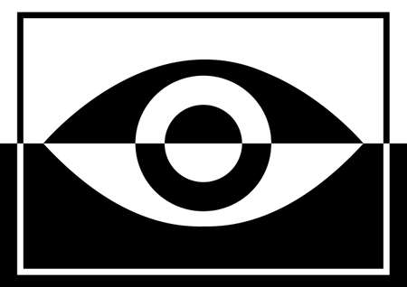 A black and white logo design to symbolize the concept of being woke to the injustices and prejudices in the world.の写真素材