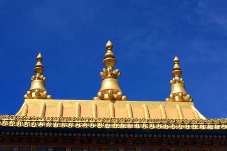 Beautiful Tibetan Temple topsの写真素材
