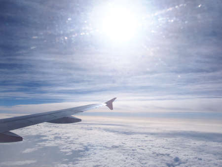 view from airplane windowの写真素材