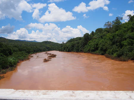 river and cloudsの写真素材