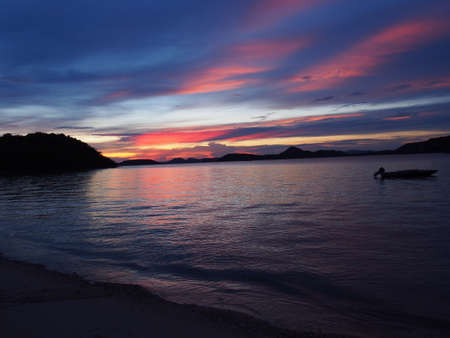 sunset over the seaの写真素材