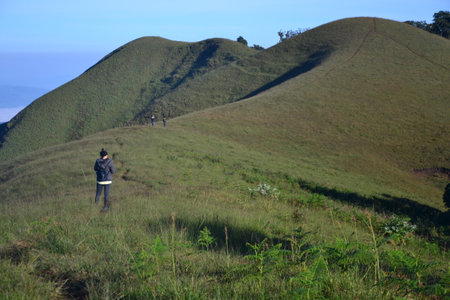 hiking in the mountains , Mon Chong,Chiang Maiの写真素材