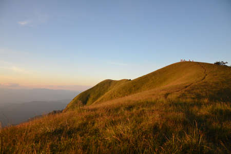 sunset in the mountains, Mon Chong,Chiang Maiの写真素材