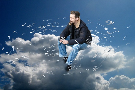 A composer creates musicの写真素材