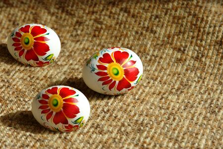 Three Easter eggs painted ornament                               
