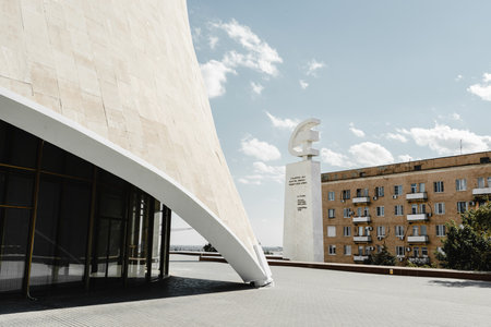Russia, Volgograd - September 15, 2021. Museum panorama of Stalingrad Battle.のeditorial素材