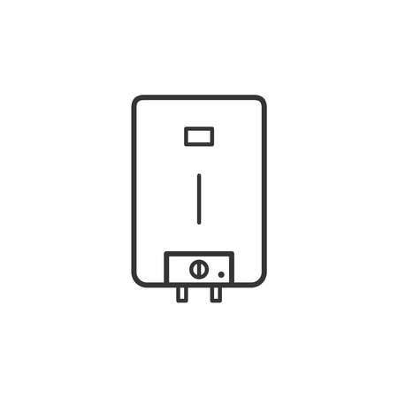 Water heater household domestic appliances thin line iconのイラスト素材