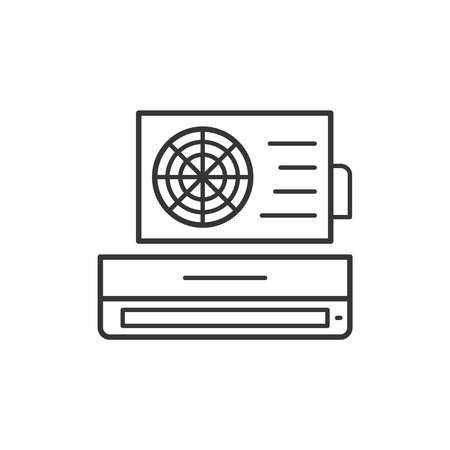 Conditioner household domestic appliances thin line iconのイラスト素材