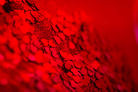 Red hearts glittering confetti texture. Happy Valentines day background.の写真素材