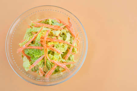 salad of kale and carrotの写真素材