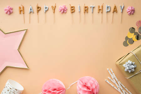 party celebration happy birthday frameの写真素材