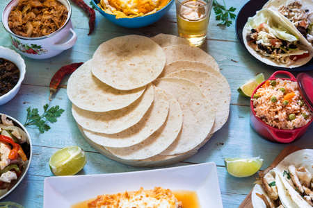 fajitas typical mexican foodの写真素材