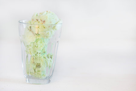 Ice cream healthy with fruits and nutsの写真素材