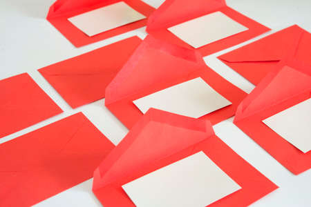 red letter envelope on white background