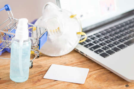 credit card and using. Online shopping concept