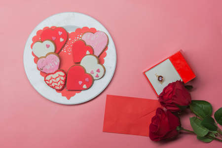 Valentines day cake with heart shade
