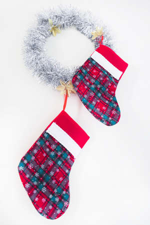 socks for christmas time close upの写真素材