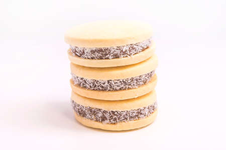 Alfajores delicious traditional Argentine, of caramel sauceの写真素材
