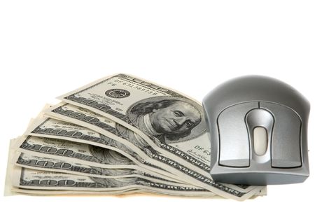 Online banking concept. Can symbolize costs of computers, costs of problem computers, or online banking etc.の写真素材