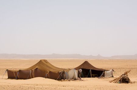 The bedouins tent in the sahara, moroccoの写真素材