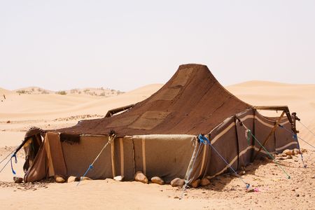 The bedouins tent in the sahara, moroccoの写真素材