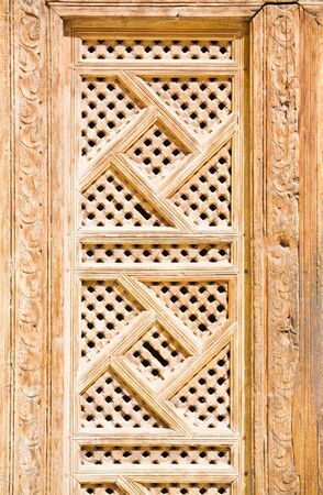 Wood arabian ornament. Detail of wall.の写真素材