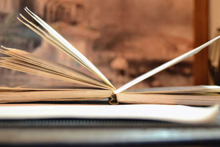 Personal notebook with blurred background.の写真素材
