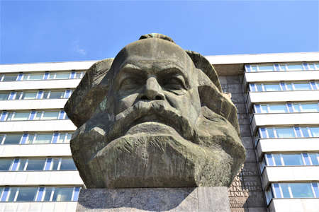 Karl Marx Monument in Chemnitz. Chemnitz city, which was named by Demotractic deutsche Republik (DDR) as Karl Marx Stadt (City)のeditorial素材