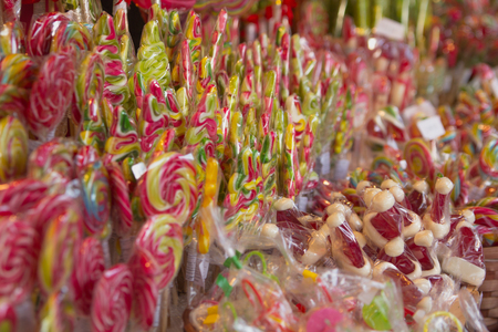 colorful candy at a street fair in Tallinの写真素材