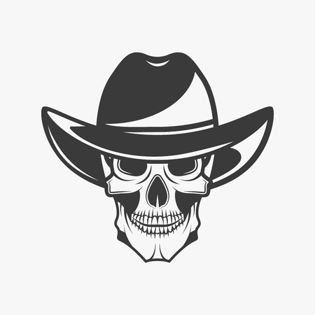 Human skull with hatのイラスト素材