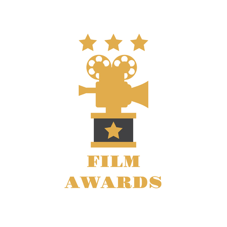 Film Awards vector emblem, label, badge and logo on white backgroundのイラスト素材