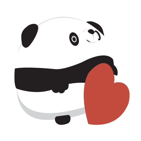 Panda valentineのイラスト素材