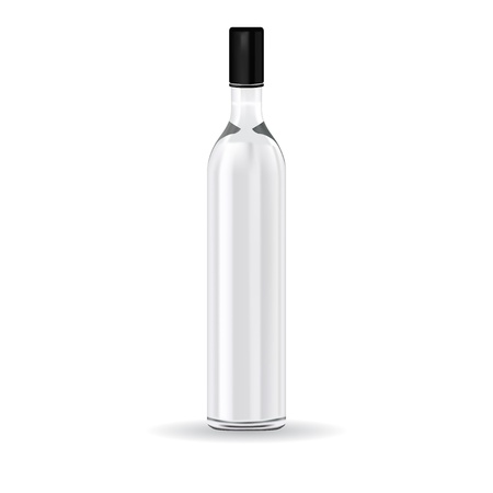 illustration  glass bottle with Russian vodkaのイラスト素材